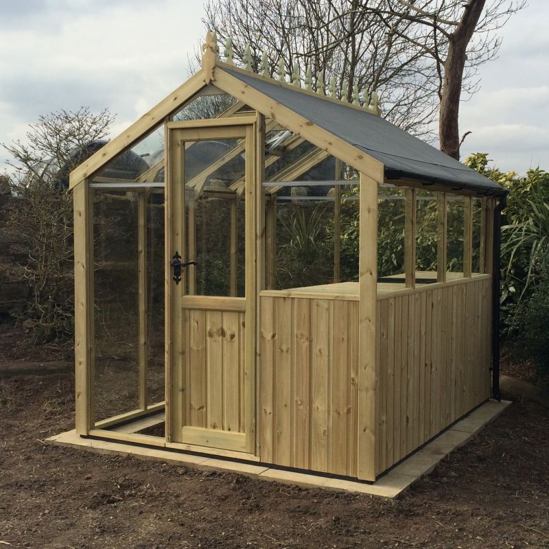 Clearview 6x8 Oxfordshire Wooden Potting Store-S W Greenhouses